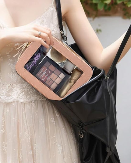 Travel Clear Makeup Bag Set, TSA Approved Cosmetic Bag Case with Zipper Portable Makeup Pouch Toiletry Bag Traveling Cosmetic Organizer Storage Bag Car Organizer Car Essentials