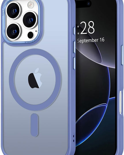 Hython Case for iPhone 16 Pro Case Magnetic Translucent Matte Phone Cases 6.3" [Compatible with MagSafe] Thin Slim Fit Shockproof Bumper Hard Protective Cover for Women Men Girls, Light Blue