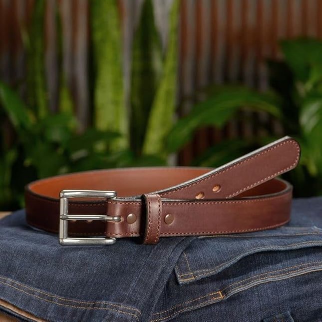 Bullhide Belts Mens Leather Belt for Casual Dress, 1.50" Wide