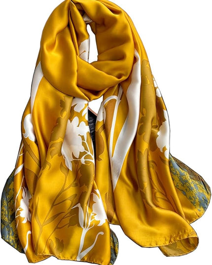 Fashion Scarves Scarf 100% Silk Feeling Scarf Silk Like Scarves Long Lightweight Sunscreen Shawls for Women