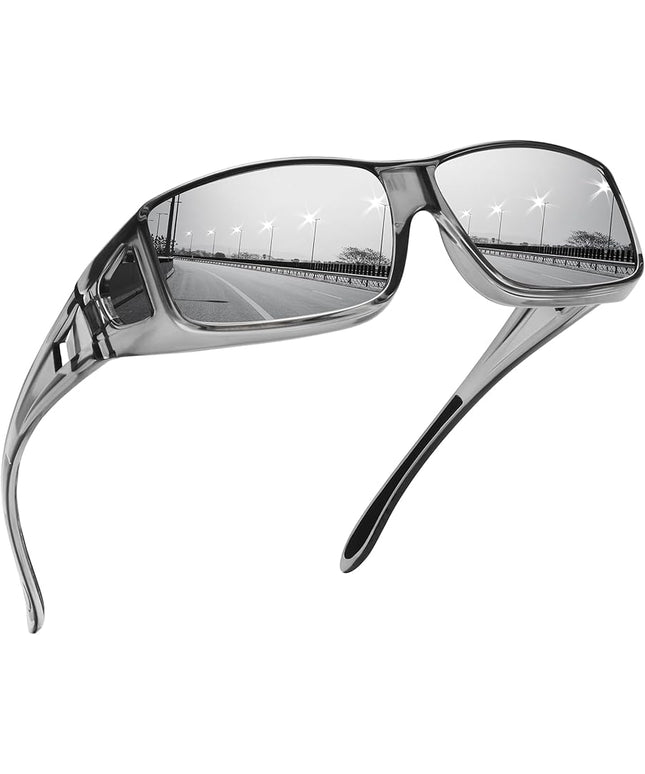 MEETSUN Fit Over Glasses Sunglasses for Men Women,Wrap Around Sunglasses Polarized UV400 Protection