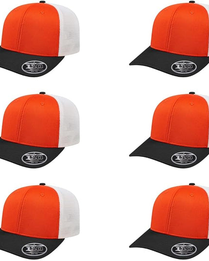 Cap America i8502 Flexfit 110 Premium Mid Profile 6-Panel Mesh Back Trucker Cap Hat w/UV Guard & Adjustable Snapback
