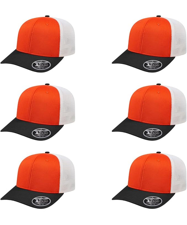 Cap America i8502 Flexfit 110 Premium Mid Profile 6-Panel Mesh Back Trucker Cap Hat w/UV Guard & Adjustable Snapback