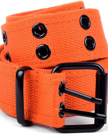 Boxed Gifts Parquet Casual Canvas Belt - Double Hole, Double Grommets for Men & Women