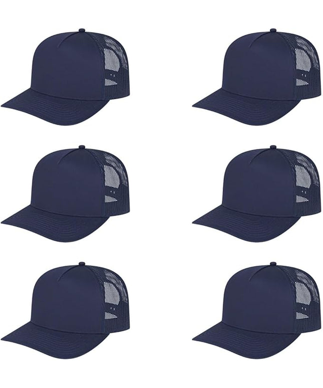 Cap America i3039 Classic 5 Panel Mid Profile Structured Trucker Mesh Back Cap w/ & Adjustable Snapback
