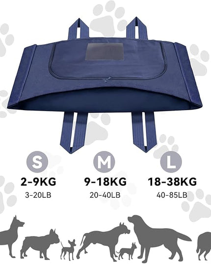 Pet Burial Bag for Dogs, Cats, Medium Pets 20-40lb - Pet Caskets or Burial Boxes Alternative, Eco-Conscious Pet Body Bag with Handle & Custom Memorial Surface (Blue, M)