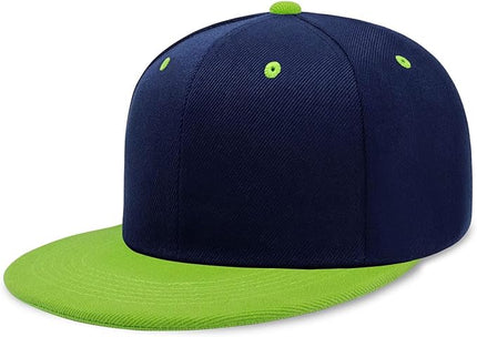 CHOK.LIDS Flat Bill Visor Classic Snapback Hat Blank Adjustable Brim High Top End Trendy Color Style Plain Tone Baseball Cap