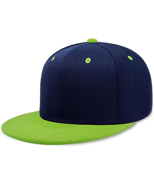 CHOK.LIDS Flat Bill Visor Classic Snapback Hat Blank Adjustable Brim High Top End Trendy Color Style Plain Tone Baseball Cap