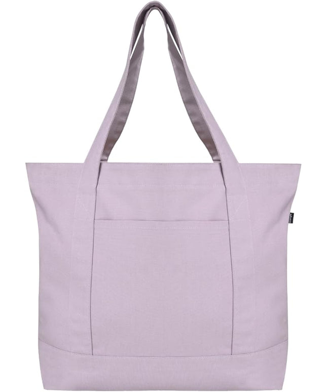 Eco Right Canvas Tote Bag for Women with Zip & Inner Pocket, 100% Organic Cotton Tote Bags for Men, Shopping, Beach