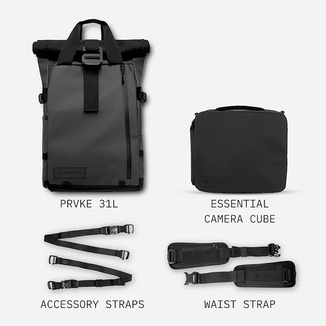 WANDRD PRVKE 31L, V3 Photography Bundle: Weather-Resistant Travel & Camera Backpack with Laptop Sleeve, Quick Side Access, Clamshell Opening – Ideal Photography & Travel Bag