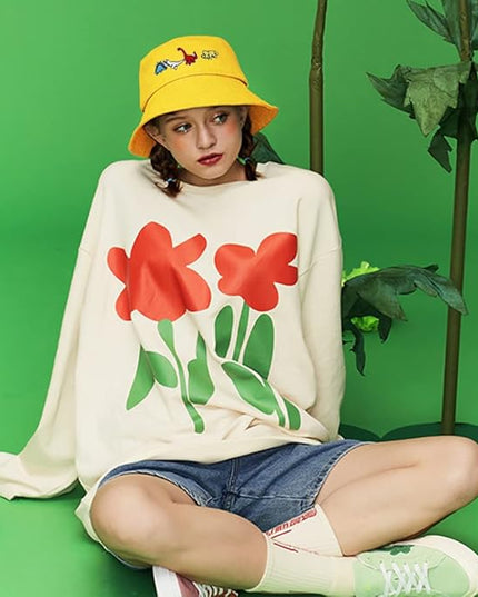 XYIYI Fashion Embroidery Bucket Hat Cotton Beach Fisherman Hats for Women Girls