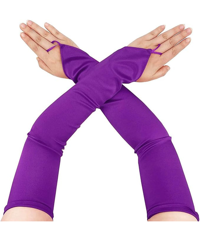 Fingerless Long Glove 1920s Satin Stretchy Elbow Length Opera Party Gloves