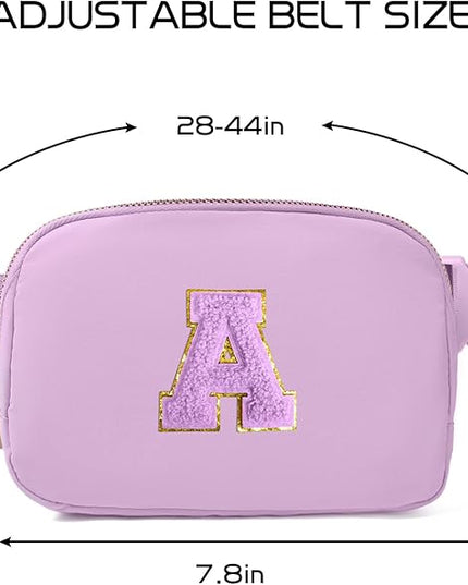 Gitus Gifts for 8 9 10 11 12 Year Old Girls Belt Bag Fanny Pack Crossbody Bags with Initial Letter Patch Cute Stuff Birthday Gifts for Teen Girls Women Personalized Trend Stuff (Lavender-A)