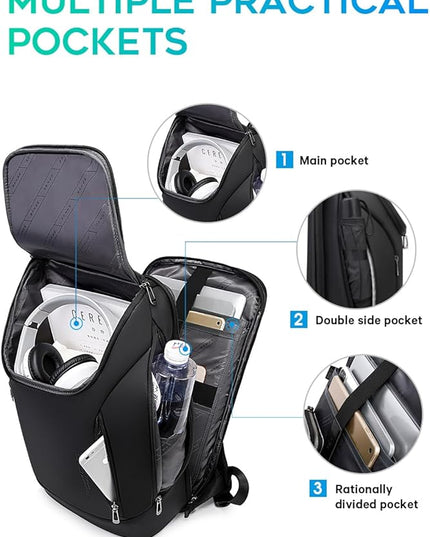 FUTURE AESTHETIC Business Smart Backpack Waterproof fit 15.6 Inch Laptop Backpack with USB Charging Port,Travel Durable Backpack