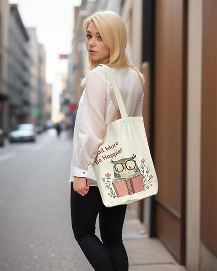 Tote Bag for Women, Reusable Zippered Canvas Bag with Handles Pocket Thick Canvas, for Grocery Shopping Beach Gift