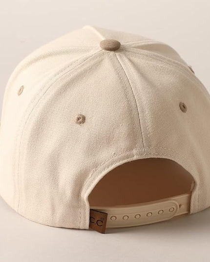 MIRMARU Two-Tone Vintage Canvas Trucker Hats for Men & Women, Adjustable Size Baseball Caps with Trendy Embroidered Design