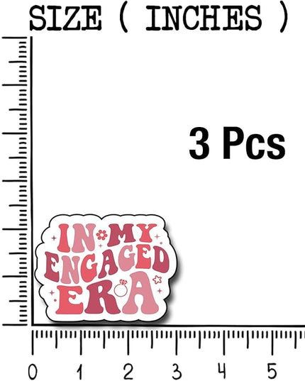 (3Pcs) in My Engaged Era Sticker, Decorate Books, Laptops, Water Bottles Kindles Stickers, Phones Tumbler Sticker - Waterproof Vinyl 3" Inch