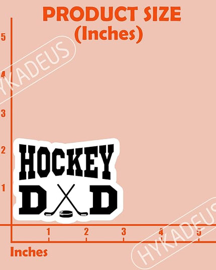 (3pcs) Hockey Dad Sticker – Gifts for Dad on Father’s Day, Waterproof Vinyl Decal for Water Bottle, Laptop, Tumbler, Book, Phone – Hockey Stickers for Daddy Papa Father, 3" x 2.3"