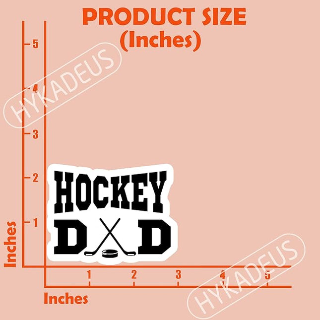(3pcs) Hockey Dad Sticker – Gifts for Dad on Father’s Day, Waterproof Vinyl Decal for Water Bottle, Laptop, Tumbler, Book, Phone – Hockey Stickers for Daddy Papa Father, 3" x 2.3"