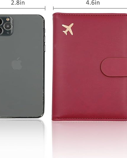 Melsbrinna Premium Leather Passport Holder Covers Case, Waterproof Rfid Blocking Travel Wallet Passport Holder with Pen Holder, Cute Passport Book for Women/Men