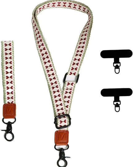 Adjustable Lanyard for Phone, Camera, Name Tags, ID card, Keychain and Wristlet Straps with 2 phone pads(Black)