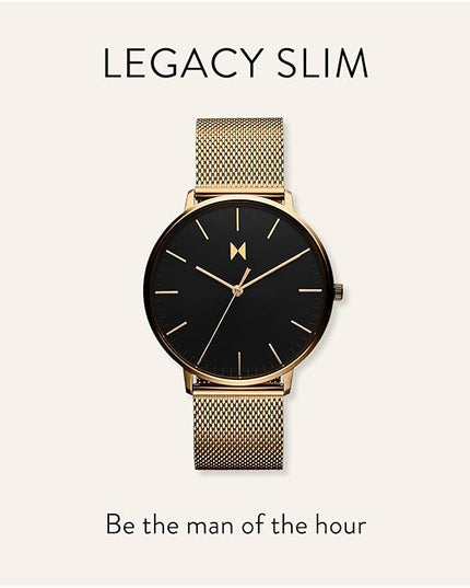 MVMT Men’s Legacy Slim Watch - Analog Watch for Men - Minimalist, Water Resistant 3 ATM/30 Meters Men’s Dress Watch - Premium Japanese Quartz Men’s Wristwatch - 42mm