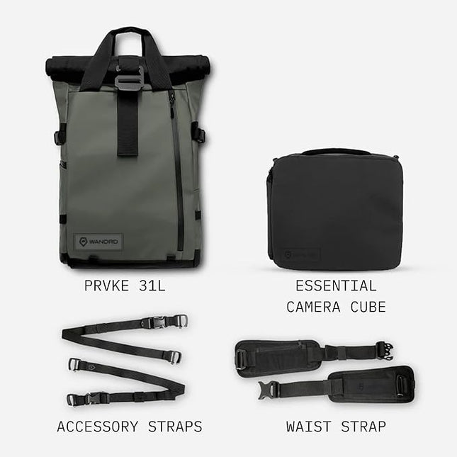 WANDRD PRVKE 31L, V3 Photography Bundle: Weather-Resistant Travel & Camera Backpack with Laptop Sleeve, Quick Side Access, Clamshell Opening – Ideal Photography & Travel Bag