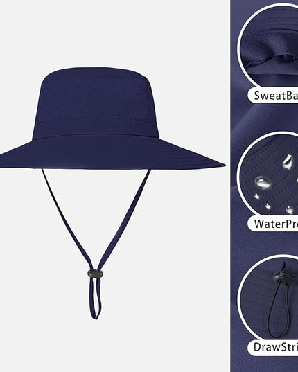 ZOORON Boonie Hat UPF 50+ Cooling Sun Hat for Men and Women,Wide Brim Bucket Hats with UV Protection for Safari Hiking Beach