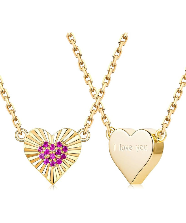 Dainty 14k Gold Heart Necklace, Birthstone Necklace for Women Trendy, Tiny Cubic Zirconia Choker Pendant Necklaces, Cute Love Jewelry Birthday Gifts for Girlfriend Daughter Niece Wife Her