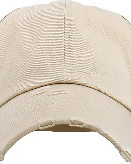 KBETHOS Vintage Washed Distressed Cotton Dad Hat Baseball Cap Adjustable Polo Trucker Unisex Style Headwear