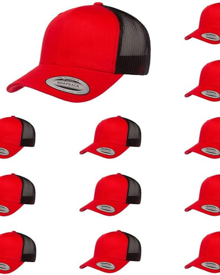 Yupoong Classic Premium Mesh 6 Panel Retro Trucker Cap | Mid Profile Snapback | OSFA | Bulk Pack Available