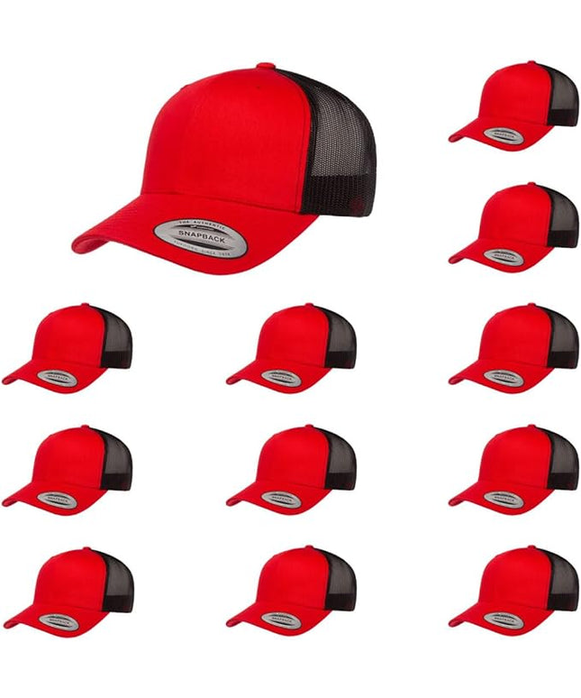 Yupoong Classic Premium Mesh 6 Panel Retro Trucker Cap | Mid Profile Snapback | OSFA | Bulk Pack Available