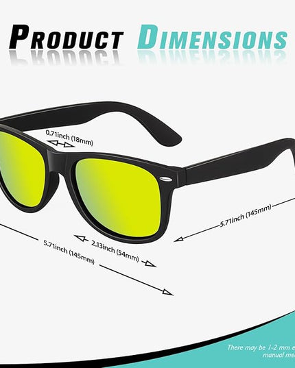Sunier Polarized Sunglasses for Men and Women, Retro Square Matte Finish UV400 Protection Shades for Driving, Fishing