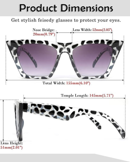 FEISEDY Vintage Square Cat Eye Sunglasses Women Trendy Cateye Sunglasses B2473