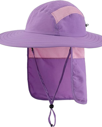 Home Prefer UPF 50+ Mens Wide Brim Fishing Hat with Neck Flap Sun Hat for Men Women Sun Protection Cap