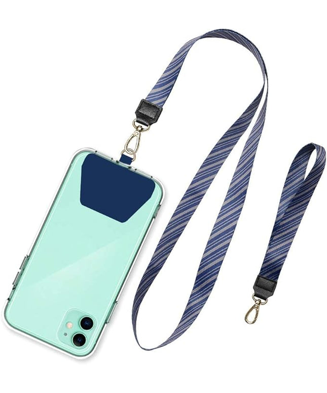 SHANSHUI Cell Phone Lanyard, Universal Phone Neck Strap Wirst Lanyard Leash for Smartphone Safety Tether System - Blue