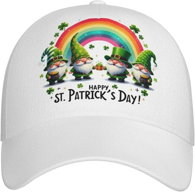 St. Patrick's Day Lucky Shamrock Hat Adjustable Irish Green Clover Baseball Cap Trucker Hat for Men Women