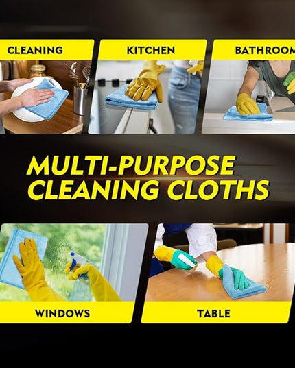 HOMEXCEL Blue Microfiber Cleaning Cloth 50 Pack, 12.5 x 12.5 inch Microfiber Towels for Cars, Ultra Absorbent Car Washing Cloth, Lint Free Streak Free Cleaning Rags for Car, Kitchen, and Window