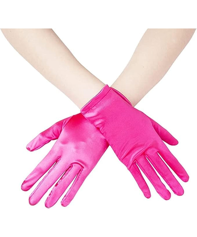 Sahabowi Satin Gloves Formal Bridal Banquet Party Wedding Opera Solid Colorful Mitten For Women