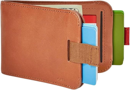 Distil Union Wally Bifold 5.0 RFID Wallet with ID Window - Slim Bifold Wallet for Men with Money Clip, Premium Leather – Minimalist RFID Card Holder - Holds 14 Cards & 30 Bills - Brown