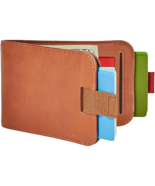 Distil Union Wally Bifold 5.0 RFID Wallet with ID Window - Slim Bifold Wallet for Men with Money Clip, Premium Leather – Minimalist RFID Card Holder - Holds 14 Cards & 30 Bills - Brown