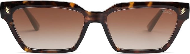 SOJOS Trendy Polarized Sunglasses Womens Men Retro Vintage 90s Cute Cat Eye Narrow Sun Glasses SJ2381