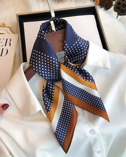 ANDANTINO 100% Real Mulberry Silk Scarf -21'' x 21''- Lightweight Neckerchief –Women Men Small Square Digital Printed Scarves