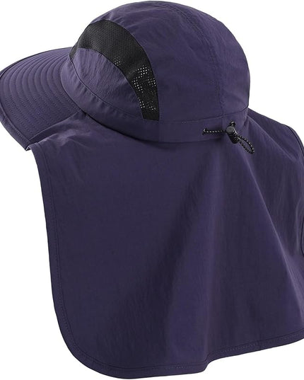Home Prefer UPF 50+ Sun Hats for Men Women Wide Brim Fishing Hat with Neck Flap UV Protection Sunblock Safari Bucket Hat