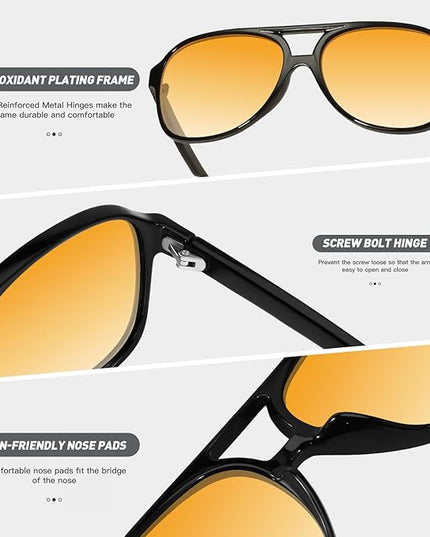 YDAOWKN Retro Aviator Sunglasses for Women Mens Large Frame Classic Vintage 70s Sun Glasses Aviators