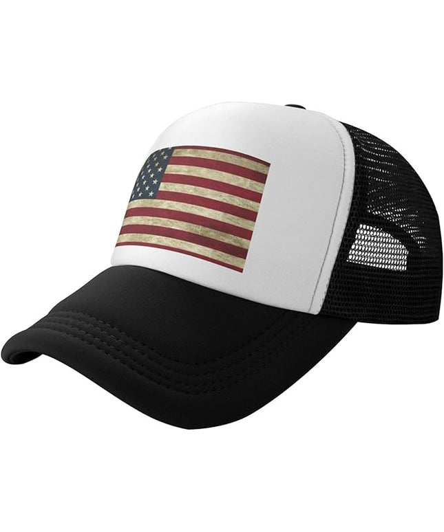 Cute Flag Baseball Cap for Men Women Mesh Trucker Hat Adjustable Patriotic Snapback Baseball Hat for Sports Running
