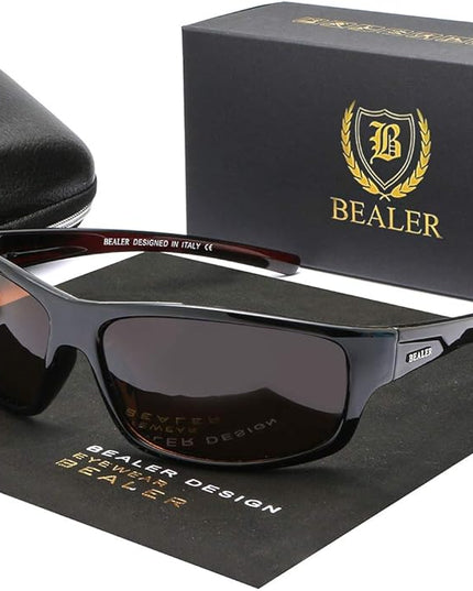 BEALER Polarized Sports Sunglasses for Men Lightweight TR90 Frame Sun Glasses Driving Cycling Fishing UV Protection Shades