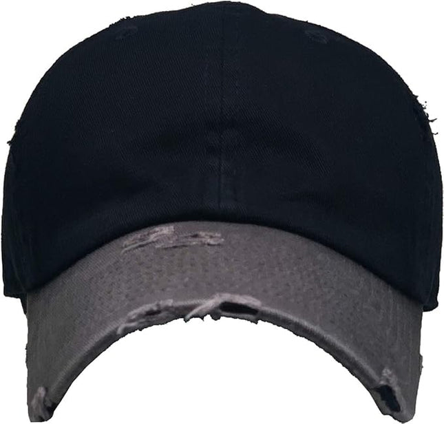 KBETHOS Vintage Washed Distressed Cotton Dad Hat Baseball Cap Adjustable Polo Trucker Unisex Style Headwear