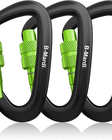 Carabiner Clips Heavy Duty 12kN (2697 lbs)-Lightweight Locking Carabiners for Camping, Hiking, Hammock, Dog Leash Harness, Outdoor and Gym etc, Keychains& Utility
