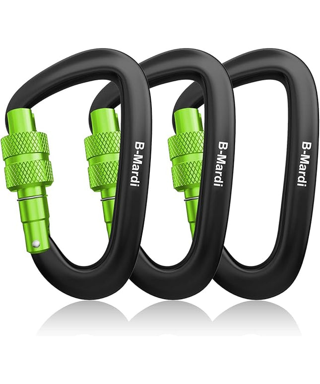 Carabiner Clips Heavy Duty 12kN (2697 lbs)-Lightweight Locking Carabiners for Camping, Hiking, Hammock, Dog Leash Harness, Outdoor and Gym etc, Keychains& Utility
